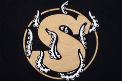 Sunday Darkwave Tentacle Tee (Black with Metallic Gold Ink)