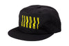 Sunday High Wave Nylon Snapback Hat (Black with Neon Yellow Screen Print)