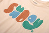 Sunday Papercuts Tee (Natural w/ Blue + Green + Orange Ink)