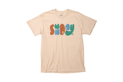 Sunday Papercuts Tee (Natural w/ Blue + Green + Orange Ink)
