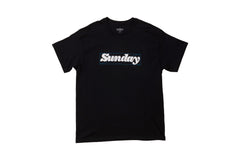 Sunday Work-In-Progress Tee (Black w/ Blue + Gray + White Ink)